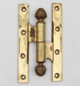 Paumelle de latón dorado 6,5 x 3,5 pulgadas Bisagra de puerta antigua - Imagen 1 de 6