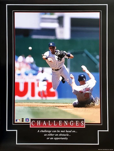 Derek Jeter CHALLENGES New York Yankees Rare 1999 Motivational 18x24 POSTER Cover