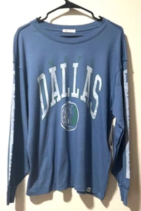 Dallas Mavericks NBA Women's Long Sleeve Scoop Neck Tee Size M- New With Tags! - Picture 1 of 3