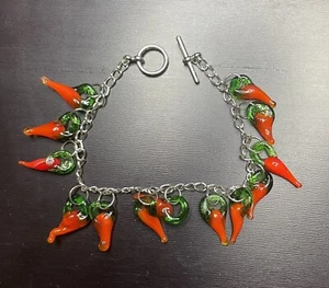 Glas Red Hot Chili Peppers einzigartiges hausgemachtes Armband 7,5" - Bild 1 von 2