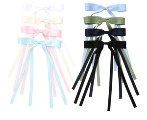 Girls 8 Piece Hair Bows With Clips - Picture 1 of 3
