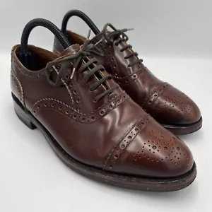 Loake Shoemaker Tan Brown Leather Oxford Brogue Shoes Men's UK 6 EU 40 US 7 - Picture 1 of 10