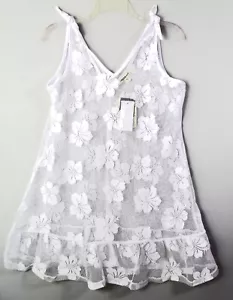 Abito da bagno MIKEN cravatta con arricciacapelli taglia media bianco vendita al dettaglio $28 - Foto 1 di 2