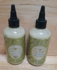 2 CT: TATTOO AVOCADO SERRANO Hot ! Sauce gluten free 9oz med-hot strength franks - Picture 1 of 3