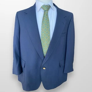 Vintage Warren Sewell Blazer Mens 46 Navy Blue Gold Buttons Suit Jacket - Picture 1 of 11