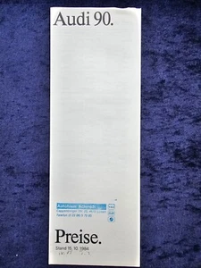 AUDI 90 Preisliste 10.1984 mit Preisen für Fahrzeuge und Ausstattungen - Bild 1 von 2