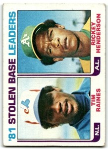 1982 TOPPS '81 STOLEN BASE LEADERS - TIM RAINES/RICKEY HENDERSON MONTREAL