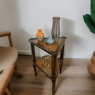 THEODORE ALEXANDER SIDE TABLE Chateau De Vallois Triangle French Provincial Pine - Image 1 of 4