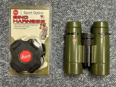Leica Ultravid 10x42 HD Binoculars Green and New Harness - Very Good Condition - Image 1 of 4