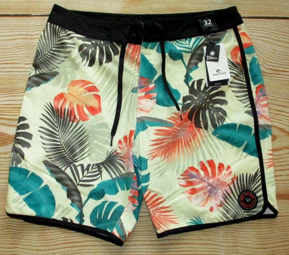 MENS RIP CURL TROPICAL LEAF PRINT SWIM BOARD SHORTS SIZE 32 - Image 1 of 1