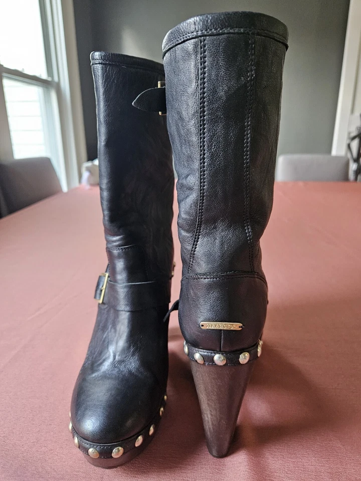 Bota zueco de cuero con tachuelas Jimmy Choo 39,5 Foto 1 de 4