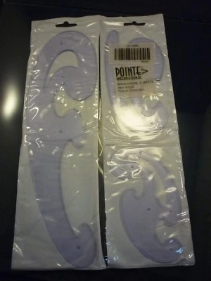 3 PC. JUEGO CURVA FRANCESA PUNTA NUEVO DIBUJO MECÁNICO ARTE Foto 1 de 4