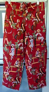 NEW LIZZY DRIPPIN 100% COTTON DRAWSTRING PANTS VINTAGE COWGIRLS GUITARS USA M - Picture 1 of 11
