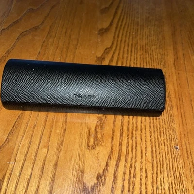 PRADA Glasses Hard Case Black Rectangular Shape Velvet Lined Clamshell Magnet - Image 1 of 3