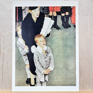 Tarjeta postal vintage 1996 Mother Sons de Norman Rockwell An Audience of One (1938) - Imagen 1 de 3
