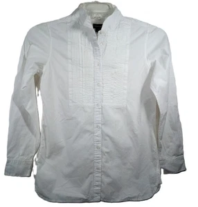 Camisa Ralph Lauren Mujer Jóvenes 14 Blanco Pintuck Manga Larga Abotonada - Imagen 1 de 24