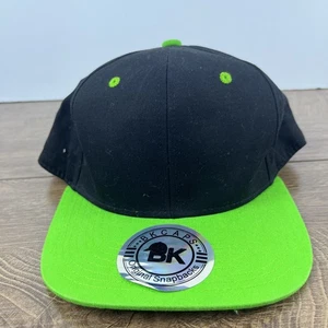 Black Green Snapback Hat Black Adjustable Hat Black Adult Size Hat - Picture 1 of 13