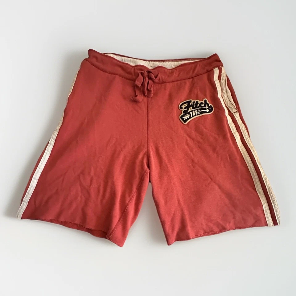 Vintage Abercrombie & Fitch Sweat Shorts Men's Medium Red Y2K Embroidered Logo - Image 1 of 3