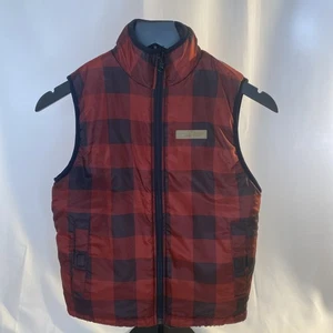Buffalo David Button Women’s Small 7/8 Reversible Red Black Plaid Vest Gorpcore - Picture 1 of 10