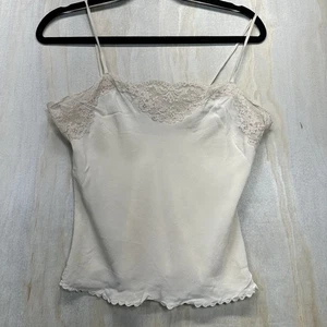 Vintage Seide Camisole Spitze Akzent Top XS -S - Bild 1 von 15