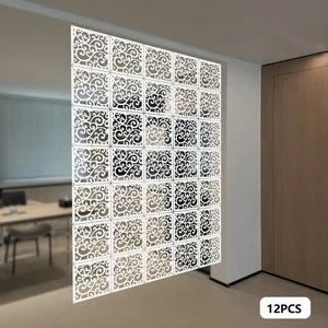 12 Pcs Hanging Room Divider White Hanging Screens Wall Partition Privacy Screen - Picture 1 of 14