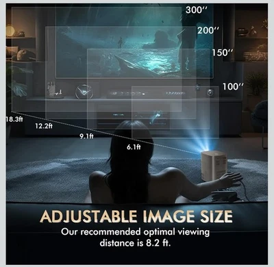 49€ Mini Beamer 1080p Full HD Android 11 WiFi 4K HDMI Projektor Bluet. - Bild 1 von 4