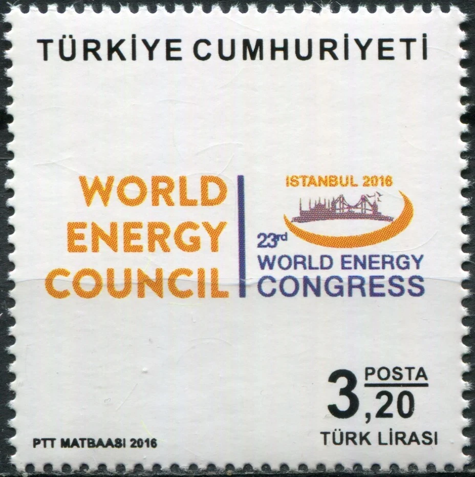Turquía 2016. 23º Congreso Mundial de Energía - Estambul (MNH OG **) Sello Foto 1 de 1