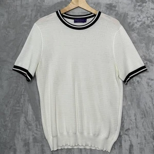 Ralph Lauren Pullover Herren Medium Weiß Schwarz Kurzarm Strick Made In Italy - Bild 1 von 10