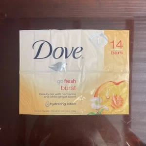 Dove Go sapone lozione idratante fresca nettarina e zenzero bianco 11,5 once, 14 barrette - Foto 1 di 5