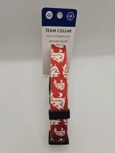 WASHINGTON STATE COUGARS DOG PET COLLAR ADJUSTABLE NYLON LE Medium 13" To 19" - Picture 1 of 12