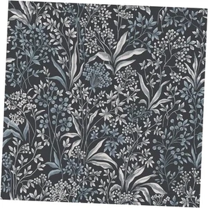 Blue Peel and Stick Wallpaper Boho Floral 17.3"x78.7" Dark Blue-embossed - Picture 1 of 7