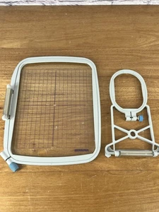 2 Bernina Embroidery Hoops With 1 Template Large 004 402 and Small 004 467 - Picture 1 of 8