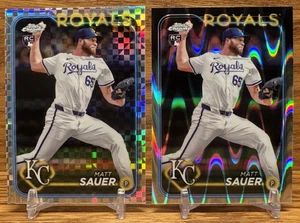 MATT SAUER X-Fractor + RayWave Rookie LOT | 2024 Chrome Update Royals DODGERS - Picture 1 of 2