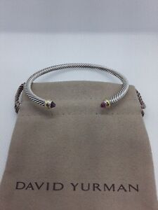 DAVID YURMAN Women's Cable Classic Bracelet with 18K Gold & Pink Tourmaline 4mm