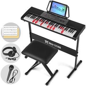 MUSTAR 61 Key Keyboard Piano für Anfänger, Digital Piano mit Leuchttasten - Bild 1 von 13
