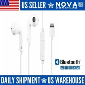 Earphones Headphones for iPhone Pro/14/13/12/11/X Bluetooth Wired Earbuds - Photo 1 sur 10