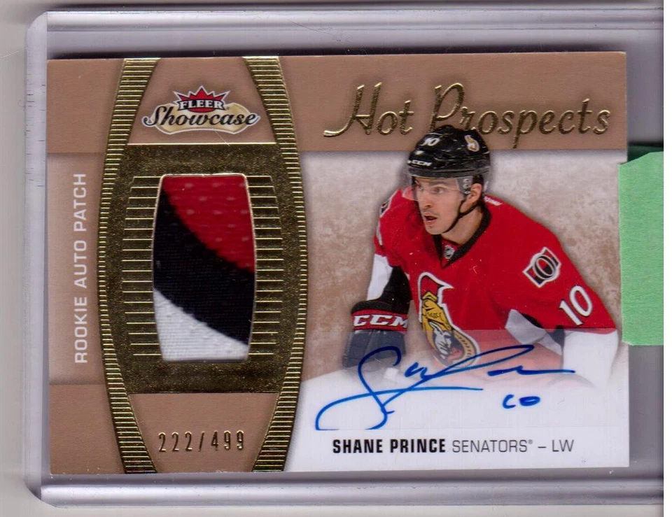 SHANE PRINCE 15/16 Fleer Showcase Auto Autograph Patch Hot Prospects Rookie SP - Image 1 of 1