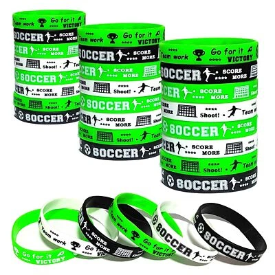 ATSMOICY 24 PIEZAS Pulseras Pulsera Silicona Fútbol Fiesta-Inspirador-Deporte... Foto 1 de 4