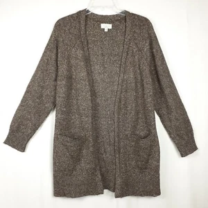 Lucky Brand Womens Cardigan Sweater Open Long Sleeve Brown Knit Pockets Size S - Picture 1 of 23