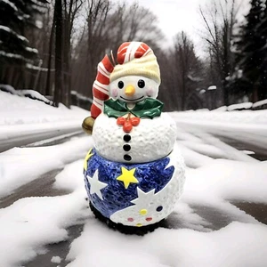 Vintage Epoch by Noritake Mr. Snowman 12" Ceramic Cookie Jar - Holiday Decor - Picture 1 of 8