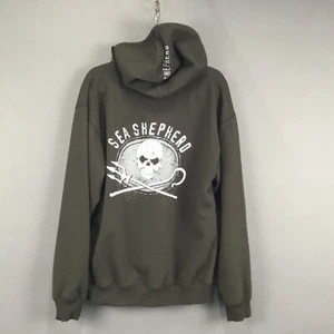 Sea Shepherd Hoodie XL Black Cotton Blend Front Back & Hood Graphic Gojira - Picture 1 of 13