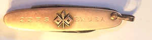 Antique G F 2-Blade MILLER Pocket Wallet Knife Engraved "212 F.S. B'n U.S.A." - Picture 1 of 5