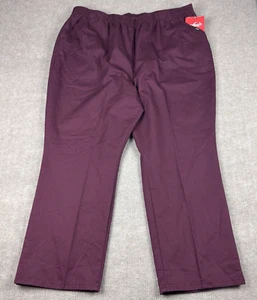 NEW Chic Comfort Collection Pull On Pants Womens 26W Petite Wine Elastic Waist - Picture 1 of 13