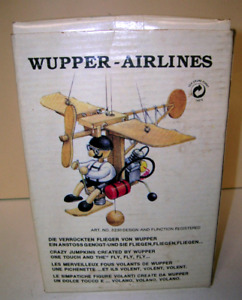 Wupper Airlines Crazy Jumpkins Wood Airplane Style 3230 Flying Man West Germany