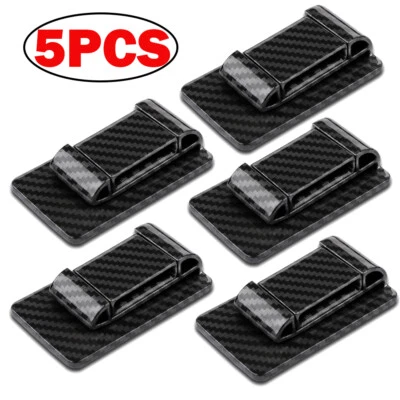 5x Carbon Fiber Black Car Seat Belt Stabilizer Limiter Auto Interior Accessories - Image 1 of 4