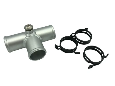 Land Rover Discovery II 99-04 coolant hose Aluminum T w/stainless steel bleeder  - Image 1 of 4