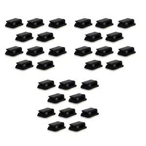 30Pcs Wire Clip Black Car Tie Rectangle Cable Holder Mount Clamp Self Adhesive D - Picture 1 of 13