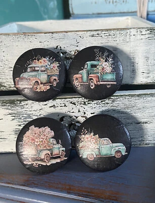 Juego de 4 perillas de gabinete para muebles FARMHOUSE: camión vintage Foto 1 de 4
