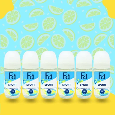 Fa Sport роллер антиперспирант 48h защиты, 5 жидких унций/50 мл (упаковка из 6) - Изображение 1 из 4