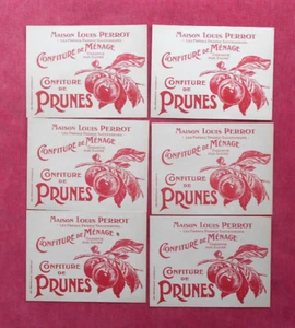 Confiture de Prunes - LOUIS PERROT : 6 Etiquettes Anciennes ! - Picture 1 of 1
